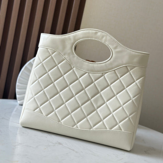 CHANEL 26S MINI SHOPPING BAG 32 IN WHITE LAMBSKIN