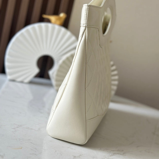 CHANEL 26S MINI SHOPPING BAG 32 IN WHITE LAMBSKIN