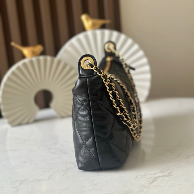 CHANEL 26S HOBO BAG 26 IN BLACK LAMBSKIN