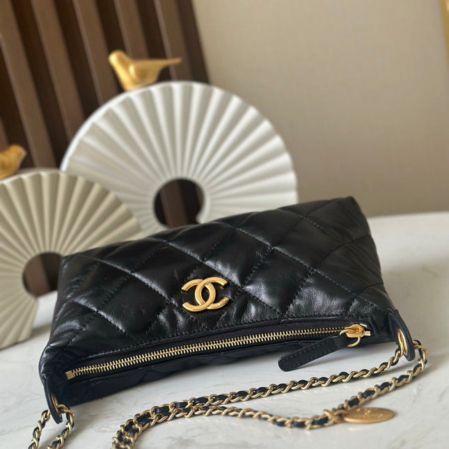 CHANEL 26S HOBO BAG 26 IN BLACK LAMBSKIN