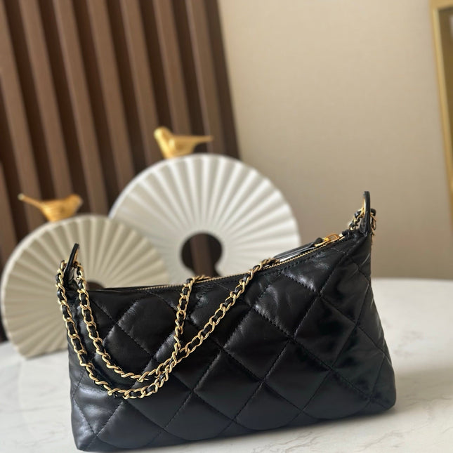CHANEL 26S HOBO BAG 26 IN BLACK LAMBSKIN