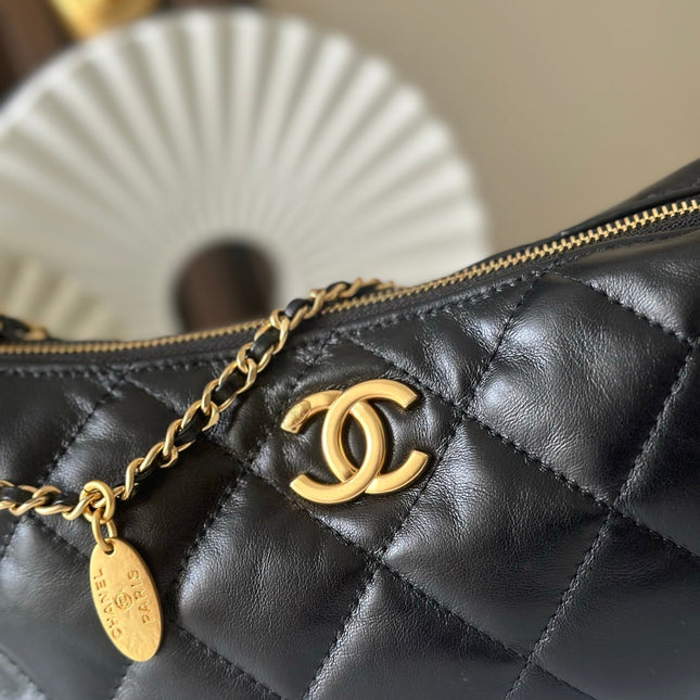 CHANEL 26S HOBO BAG 26 IN BLACK LAMBSKIN