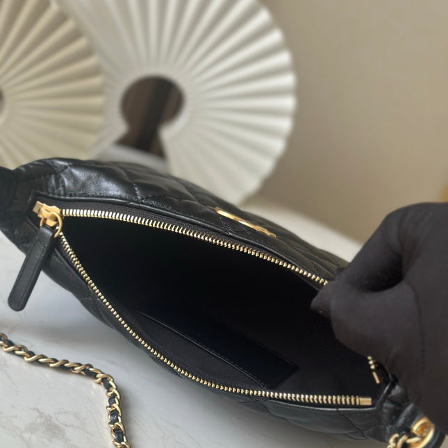 CHANEL 26S HOBO BAG 26 IN BLACK LAMBSKIN