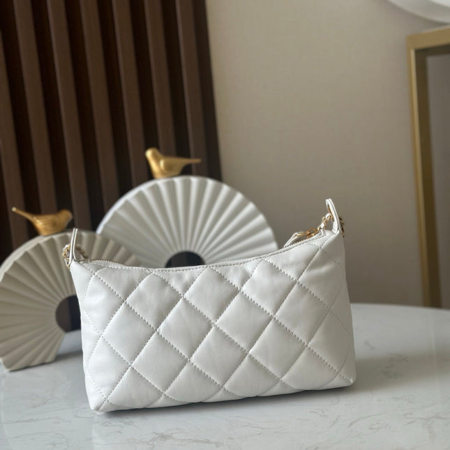 CHANEL 26S HOBO BAG 26 IN WHITE LAMBSKIN