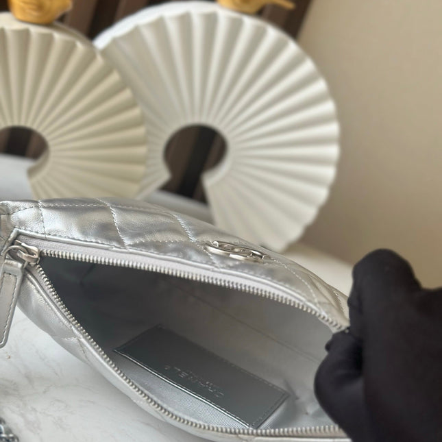 CHANEL 26S HOBO BAG 26 IN SILVER LAMBSKIN