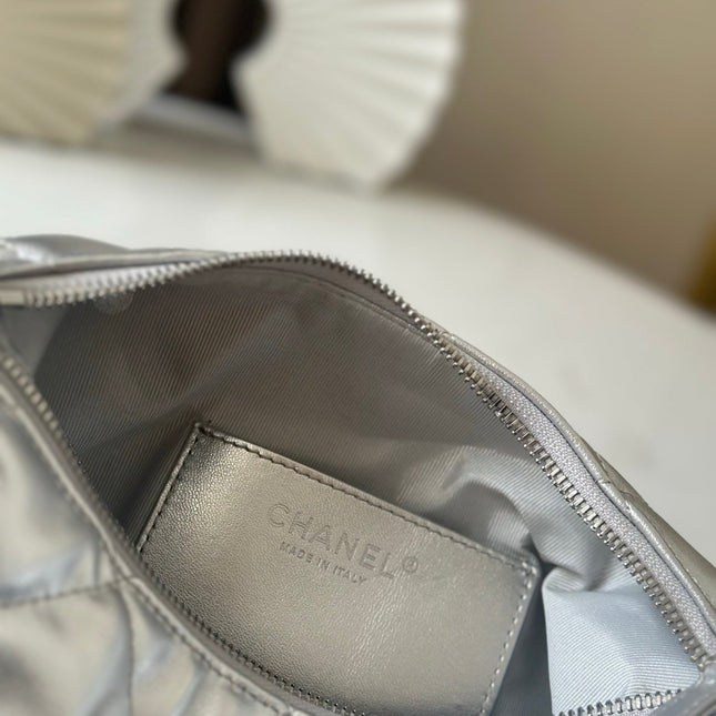 CHANEL 26S HOBO BAG 26 IN SILVER LAMBSKIN