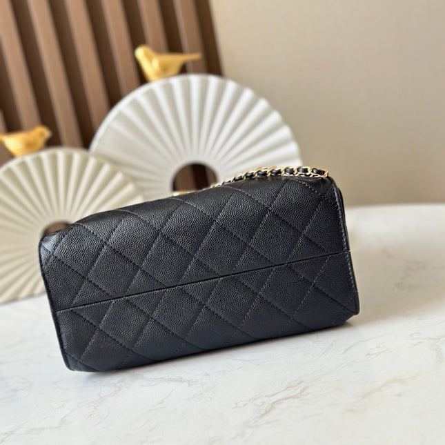 CHANEL 25S HOBO BAG 22 IN BLACK CAVIAR CALFSKIN GOLD HARDWARE