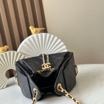CHANEL 25S HOBO BAG 22 IN BLACK CAVIAR CALFSKIN GOLD HARDWARE