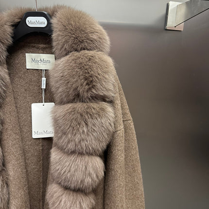 MAXMARA 26S FUR-TRIMMED WOOL JACKET 248