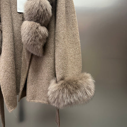 MAXMARA 26S FUR-TRIMMED WOOL JACKET 248