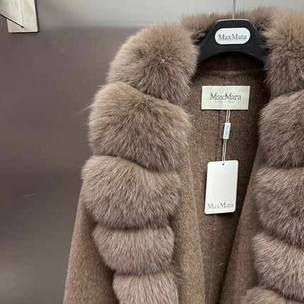 MAXMARA 26S FUR-TRIMMED WOOL JACKET 248