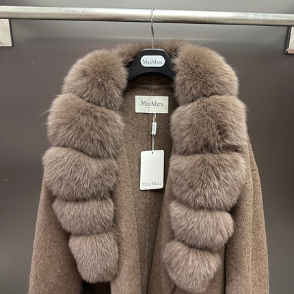 MAXMARA 26S FUR-TRIMMED WOOL JACKET 248
