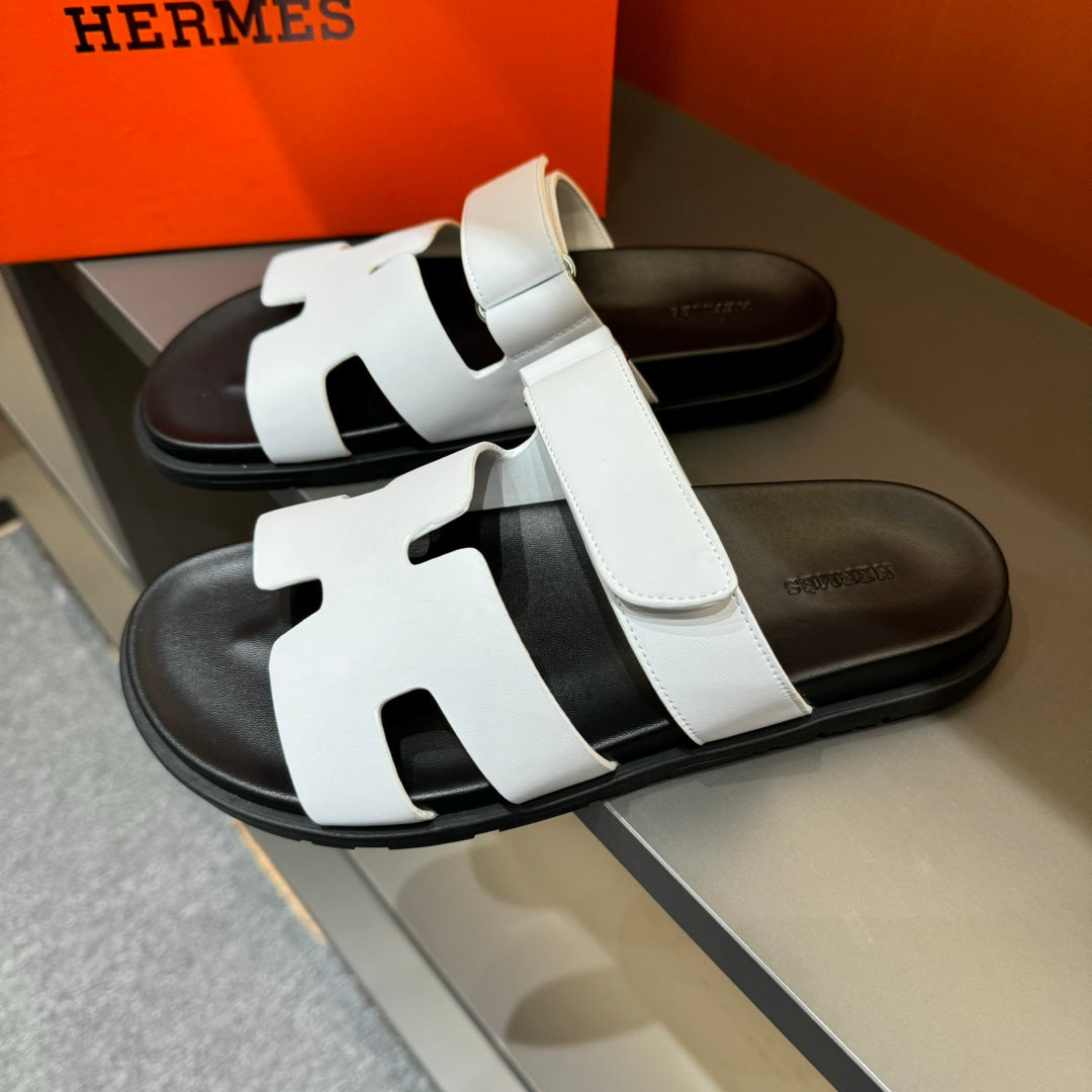 HM CHYPRE SANDAL WHITE CALFSKIN