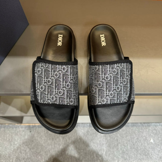 CD VELCRO STRAP SLIPPER ANCHOR JACQUARD