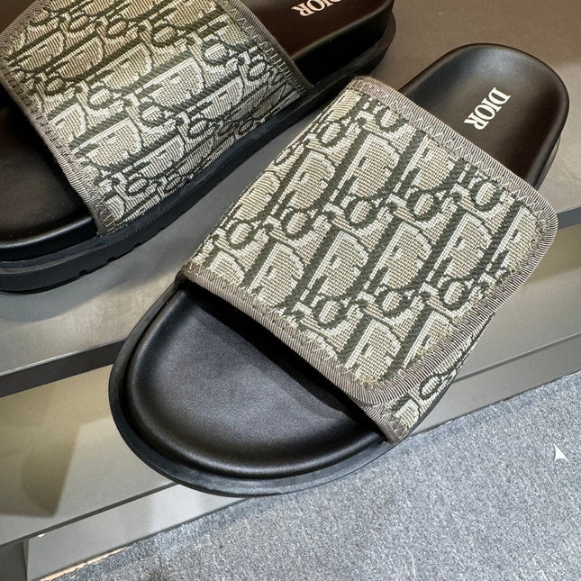 CD VELCRO STRAP SLIPPER MOSS JACQUARD