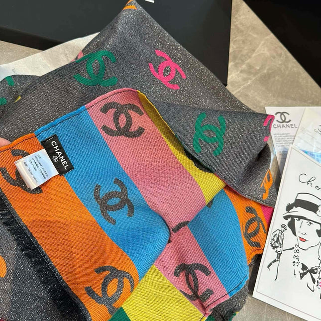 CC SCARF RAINBOW IN COLORFUL CASHMERE 428539