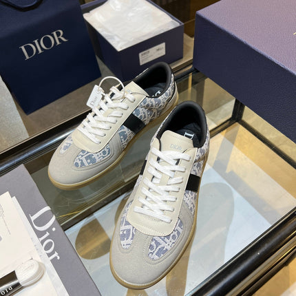 DIOR 26S B01 MATCHPOINT SNEAKER IN BLUE & WHITE OBLIQUE JACQUARD CANVAS AND SUEDE