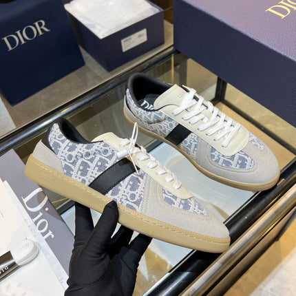 DIOR 26S B01 MATCHPOINT SNEAKER IN BLUE & WHITE OBLIQUE JACQUARD CANVAS AND SUEDE