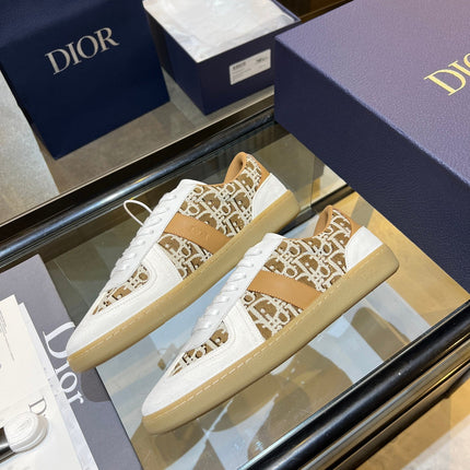 DIOR 26S B01 MATCHPOINT SNEAKER IN BEIGE & WHITE OBLIQUE JACQUARD CANVAS AND SUEDE