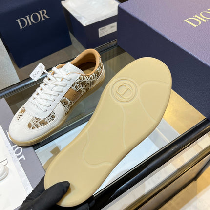 DIOR 26S B01 MATCHPOINT SNEAKER IN BEIGE & WHITE OBLIQUE JACQUARD CANVAS AND SUEDE