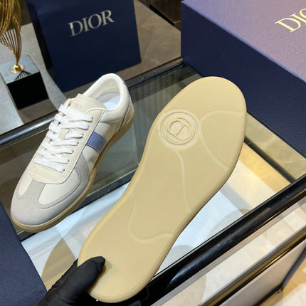 DIOR 26S B01 MATCHPOINT SNEAKER IN BLUE AND WHITE CALFSKIN WITH GRAY SUEDE