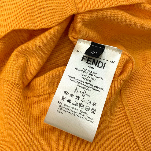 FENDI 26S SHORT-SLEEVE KNIT POLO TOP 430