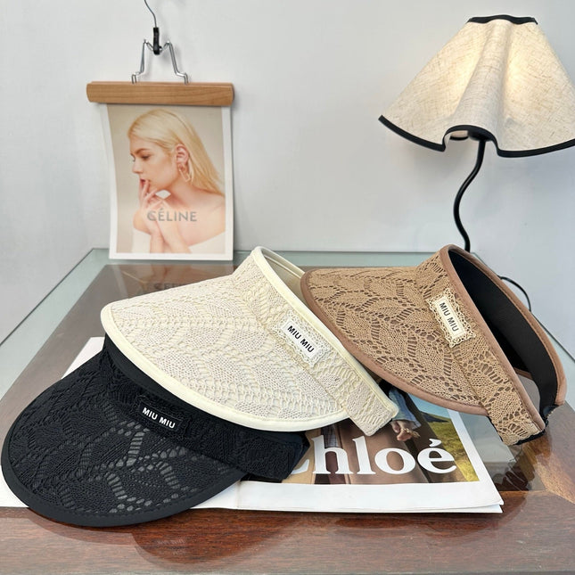 MIUMIU 26S LACE VISOR HAT 343476