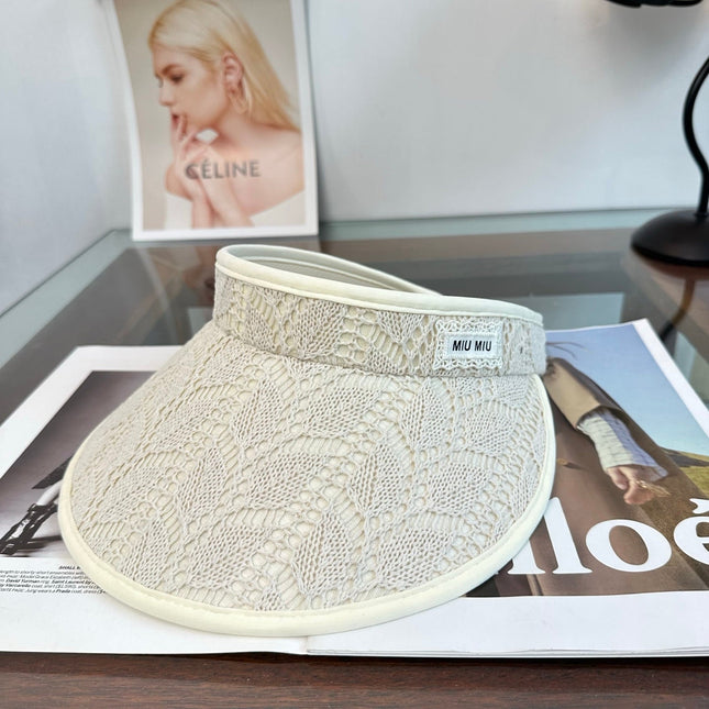 MIUMIU 26S LACE VISOR HAT 343477