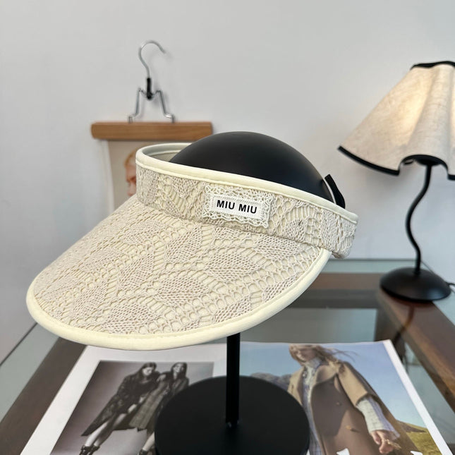 MIUMIU 26S LACE VISOR HAT 343477