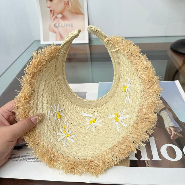 MIUMIU 26S FLORAL RAFFIA HAT 343488