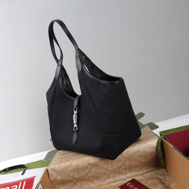 GUCCI 26S TOTE BAG 35 IN BLACK CANVAS