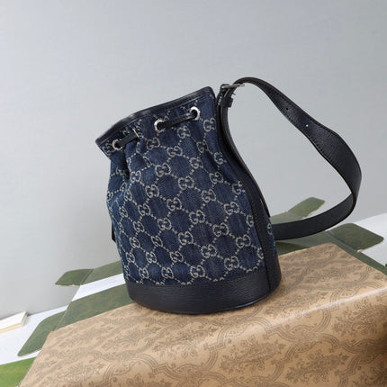 GUCCI 26S BUCKET BAG 21 IN BLUE DENIM