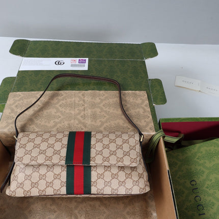 GUCCI 26S SHOULDER BAG 31 IN BEIGE DENIM