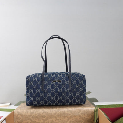 GUCCI 26S BOSTON BAG 29 IN DARK BLUE DENIM