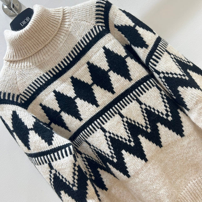 DIOR 25S PATTERNED TURTLENECK SWEATER 719