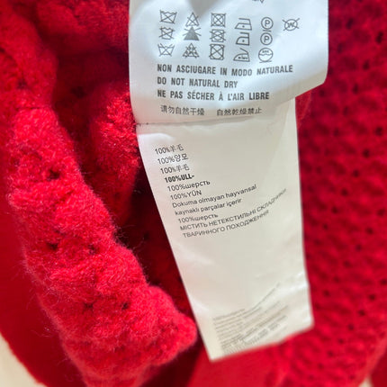 MIUMIU 26S V-NECK OPENWORK KNIT SWEATER 1429