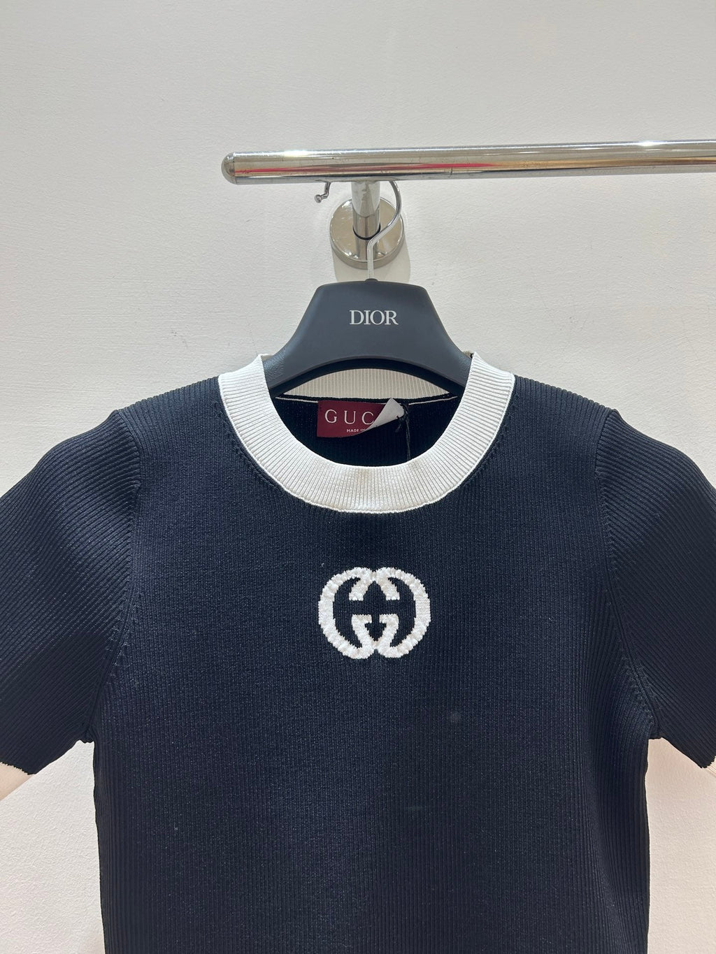 GUCCI 26S SHORT-SLEEVE KNIT CREWNECK TOP 490