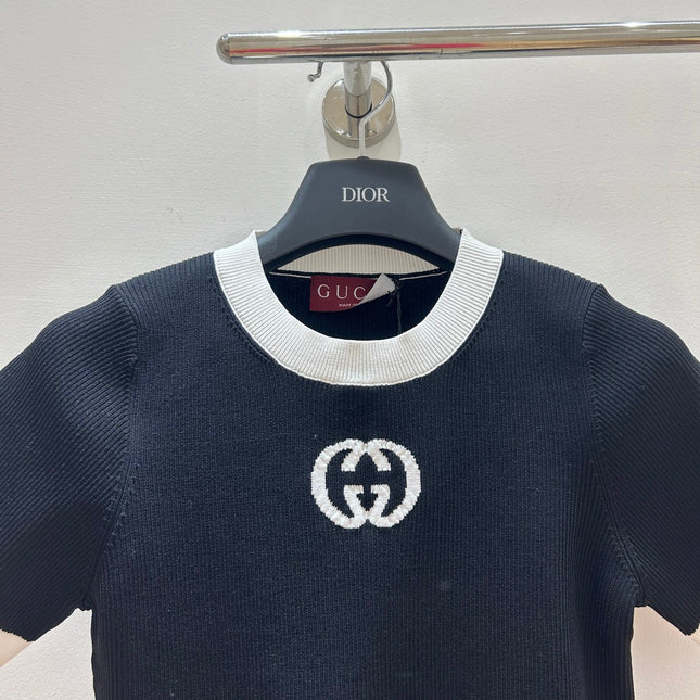 GUCCI 26S SHORT-SLEEVE KNIT CREWNECK TOP 490