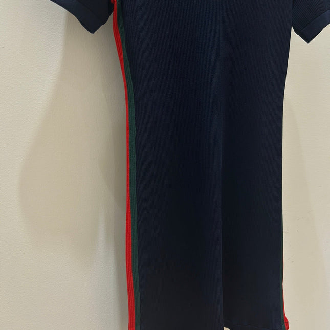 GUCCI 26S SHORT-SLEEVE KNIT POLO DRESS 379