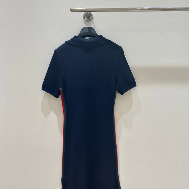 GUCCI 26S SHORT-SLEEVE KNIT POLO DRESS 379