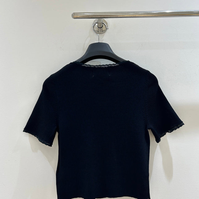 PRADA 26S SHORT-SLEEVE KNIT TOP 973