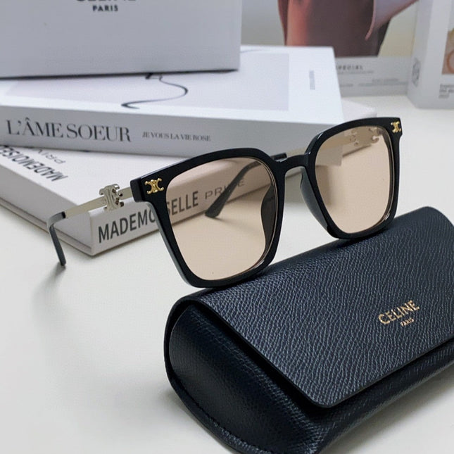 TRIOMPHE SUNGLASS 497818 IN SILVER METAL LIGHT BROWN LENSES