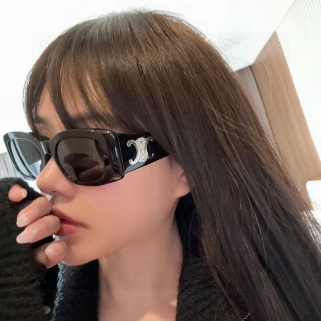 TRIOMPHE SUNGLASSES 548601 IN BLACK ACETATE SILVER LOGO