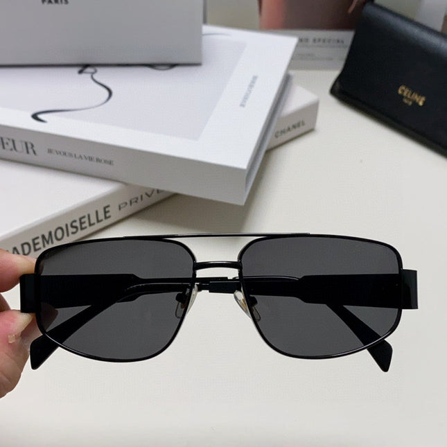TRIOMPHE SUNGLASS 512996 IN BLACK METAL