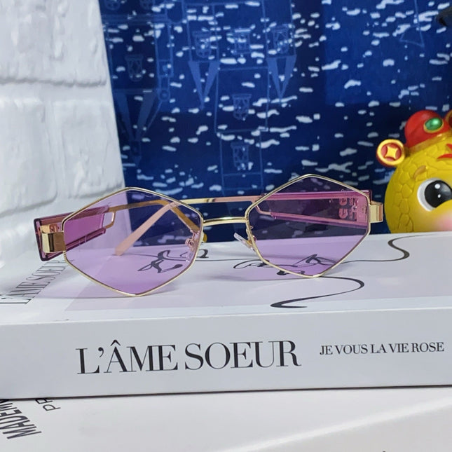 LOGO SUNGLASSES 560863 IN PURPLE CLEAR ACETATE GOLD METAL