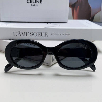 CELINE 26S OVAL FRAME IN BLACK ACETATE 493904