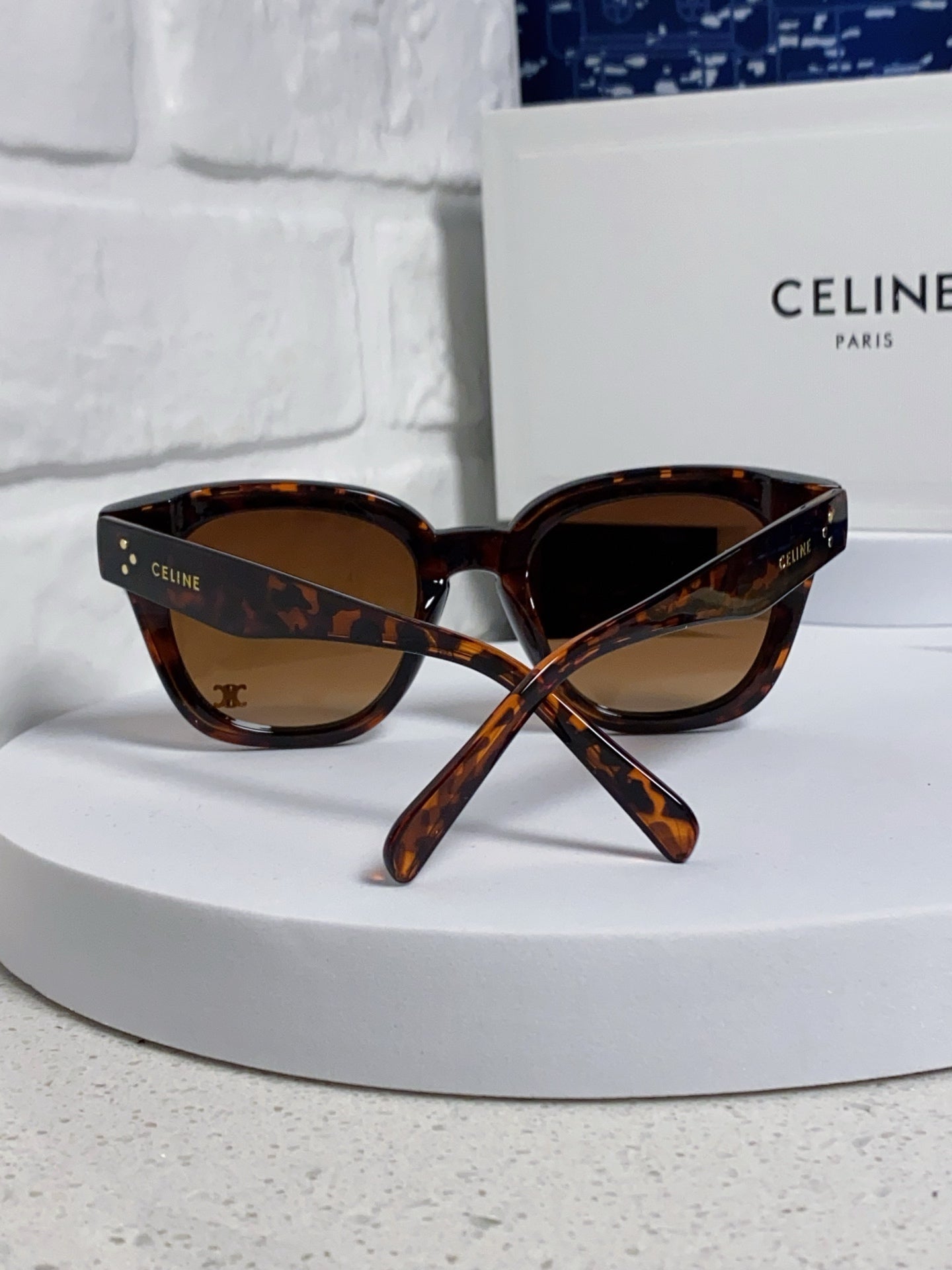 SQUARE SUNGLASS 575844 IN HAVANA ACETATE