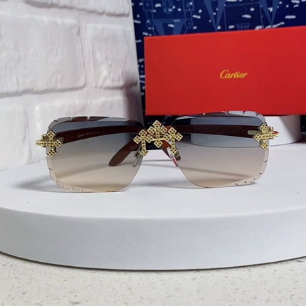 CARTIER 26S RIMLESS RECTANGULAR FRAME IN METAL 436005