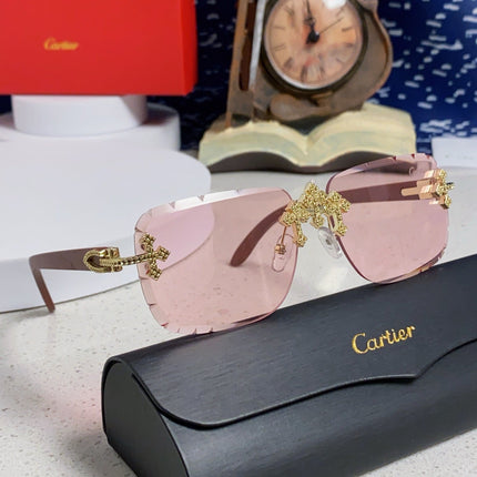 CARTIER 26S RIMLESS RECTANGULAR FRAME IN METAL 436007