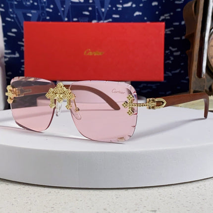 CARTIER 26S RIMLESS RECTANGULAR FRAME IN METAL 436007